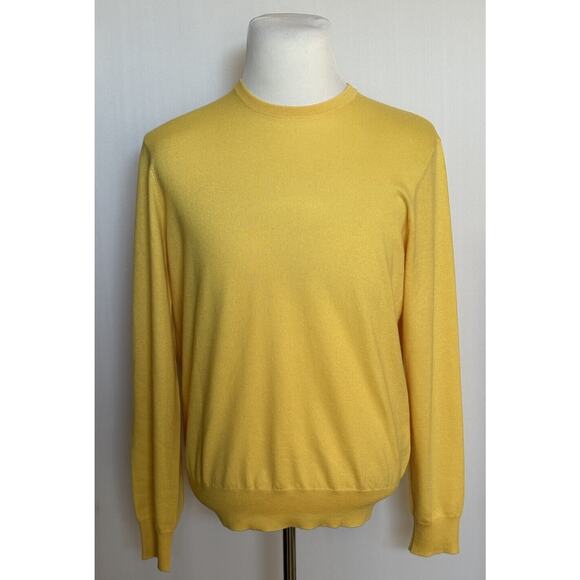Ralph Lauren Purple Label Men's Cashmere Yellow Sweater Large Italy NWOT - Picture 1 of 6